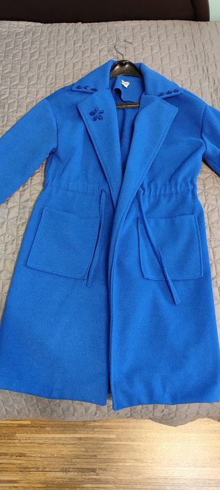 Меко палто в наситен син цвят