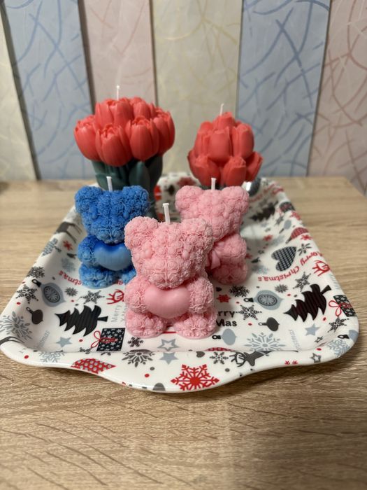 Ръчно изработени ароматни свещи - Уникални цветя, букети и фигури