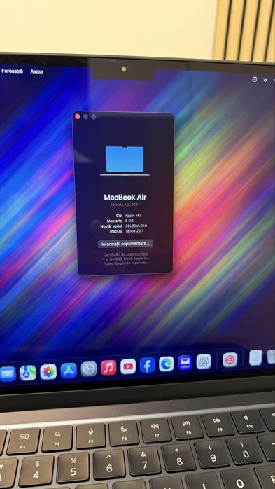 MacBook Air 13, M3, 8 GB, 256 GB SSD, Midnight