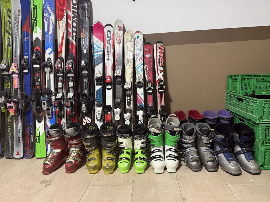 Set schiuri + clăpari diverse mărci (Head, Atomic, Fischer etc.