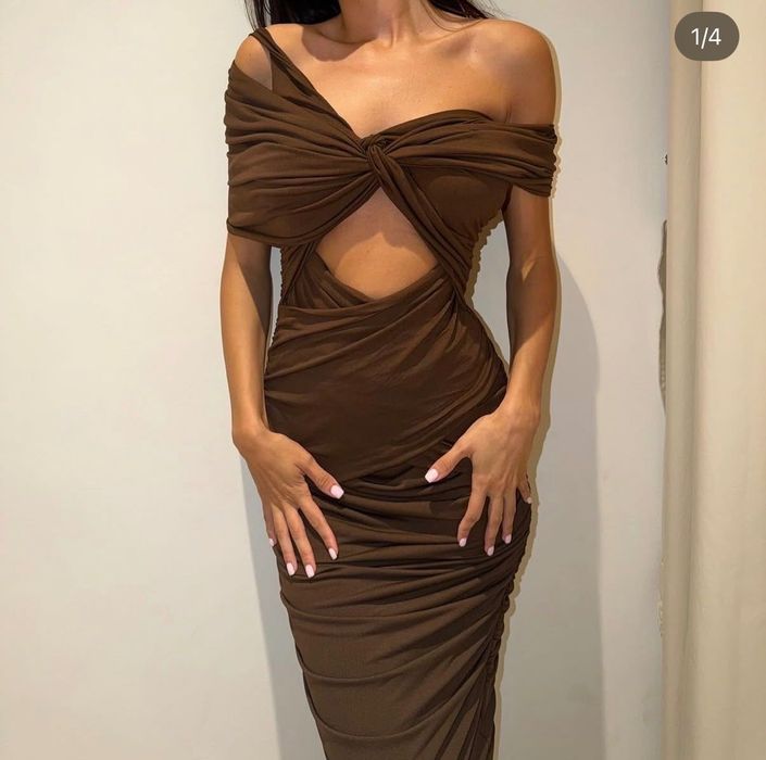 Дълга вечерна рокля/парти рокля с камъни