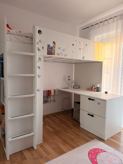 Pat supraetajat si birou Ikea Smastad