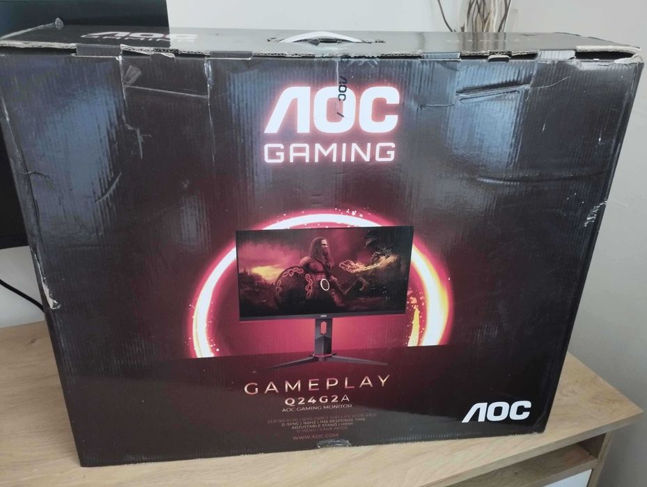 AOC Монитор - 2к Резолюция, 165hz , 24 Инча + Стойка за втори монитор