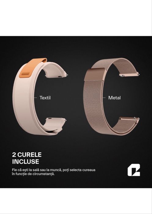 Ceas smartwatch Roz, Qualtec by Koppel, fitness, rezistent la apa