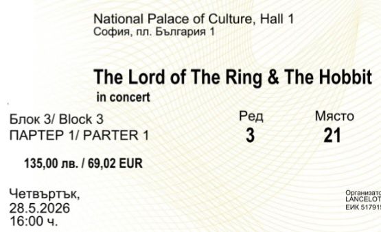 Билети за The Lord of The Ring & The Hobbit in Concert
