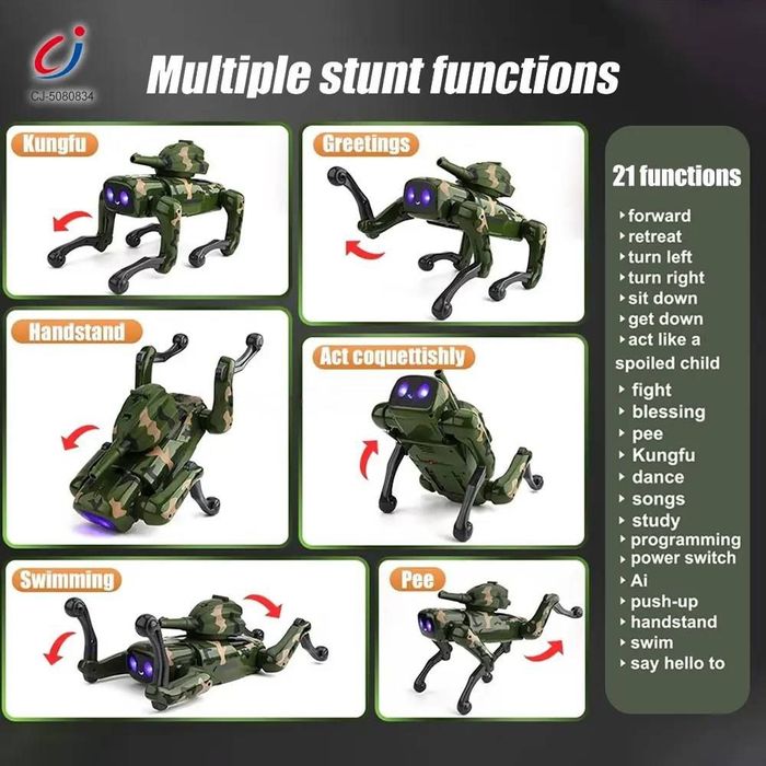 Робот-собака Военный Умный с оружием Хороший ПОДАРОК на Новый Год