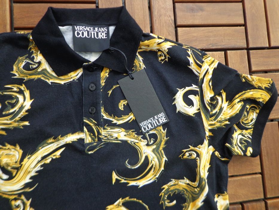 Мъжка  тениска Versace Jeans Couture Barocco print cotton Polo T-shirt