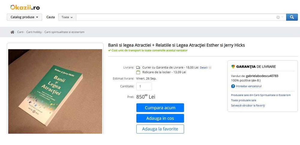 RARA, Esther si Jerry Hicks Banii si legea atractiei, noua 2009,360pag