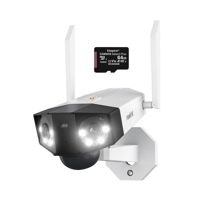 Pachet camera supraveghere cu Card MicroSD 64 GB Reolink Duo 2 WI FI
