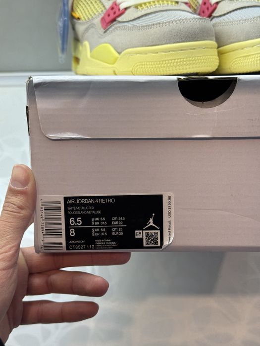 Jordan 4 Retro Union Guava Ice Кецове 36 Размер + Кутия