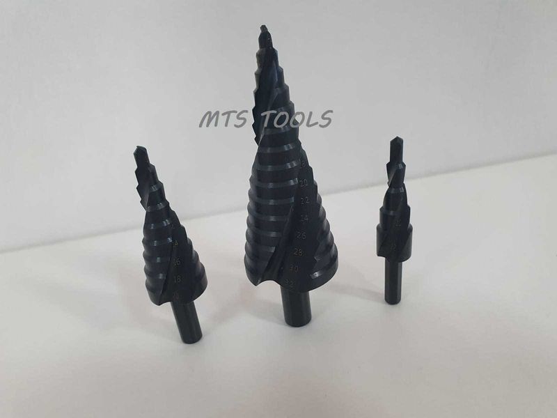 Burghiu elicoidal pentru metal in trepte titan spiralat 4-12 4-20 4-32