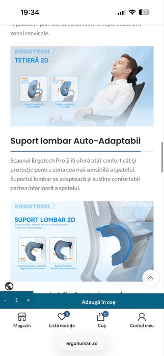 Scaun ergonomic birou