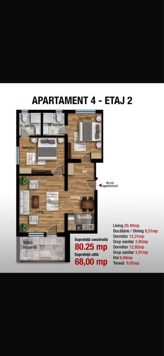 Apartament 3 camere !