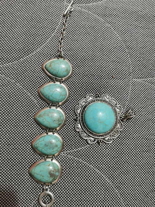 Кулон, браслет из бирюзы