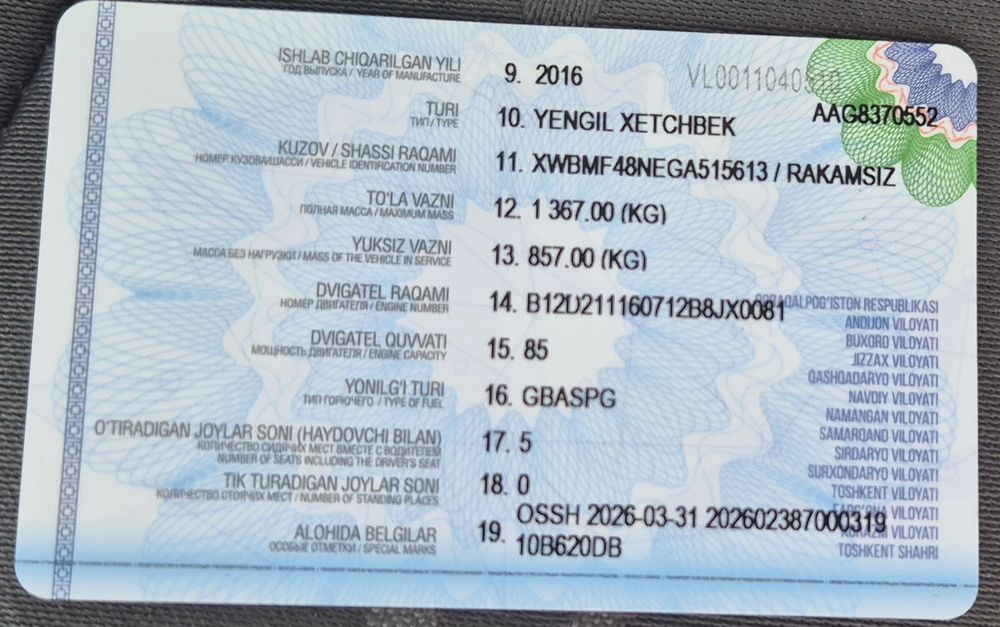 2016 spark sotiladi. Mexanika 430.000 yurgan