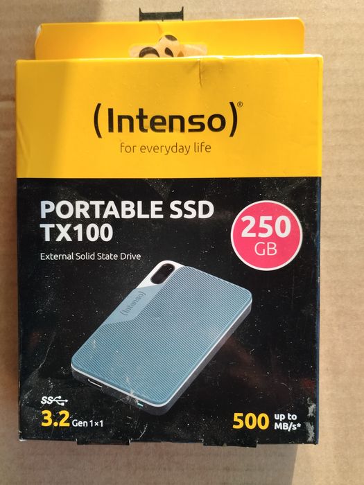 SSD HDD Portabil Sigilat, Intenso TX100 250GB, USB 3.2 USB C