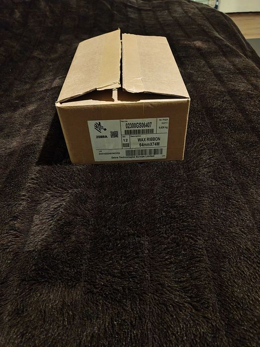 Zebra 2300 Wax Ribbon – 64mm x 74M – Set 24 bucăți