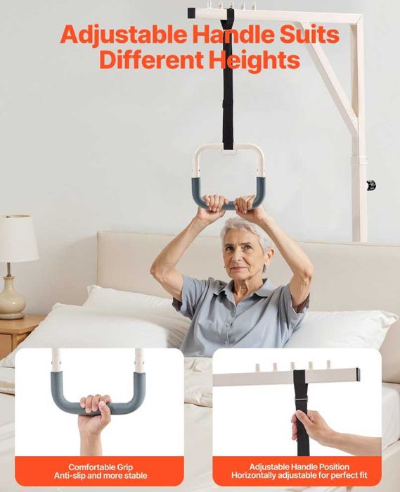 Bară Ridicare Pat (Trapez) – Suport Mobilitate, 158 kg, NOUĂ