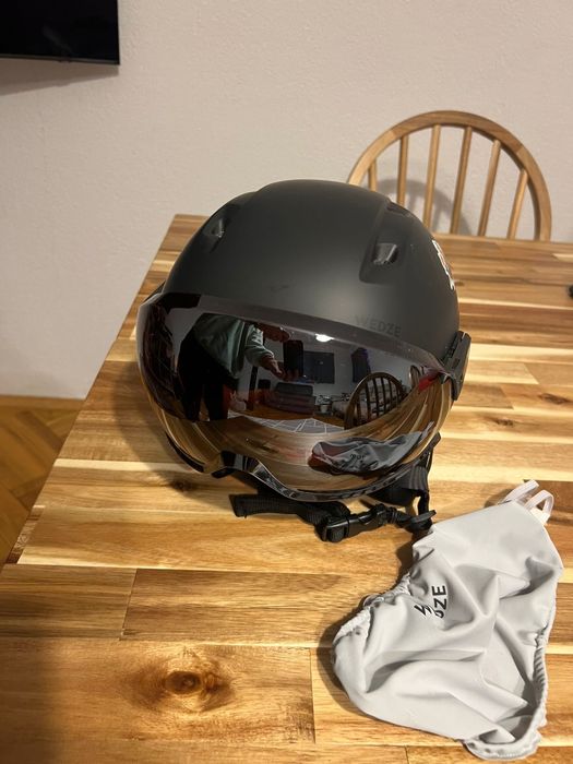 Vand Casca Ski cu ochelari inclusi, PST 550 Wedze Decathlon neagra