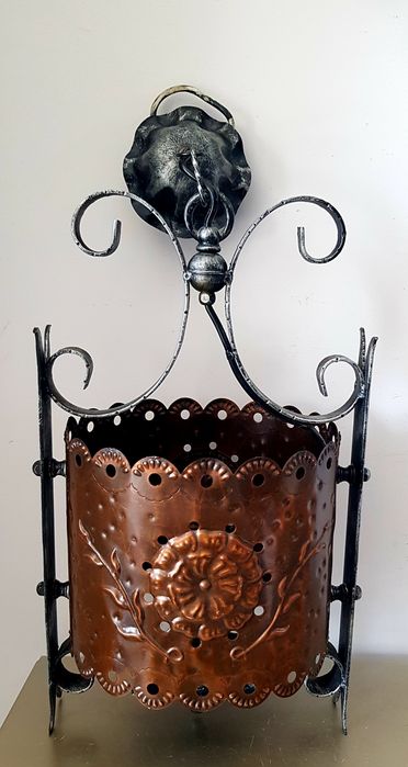 Candelabru vechi din fier forjat  bronz și cupru