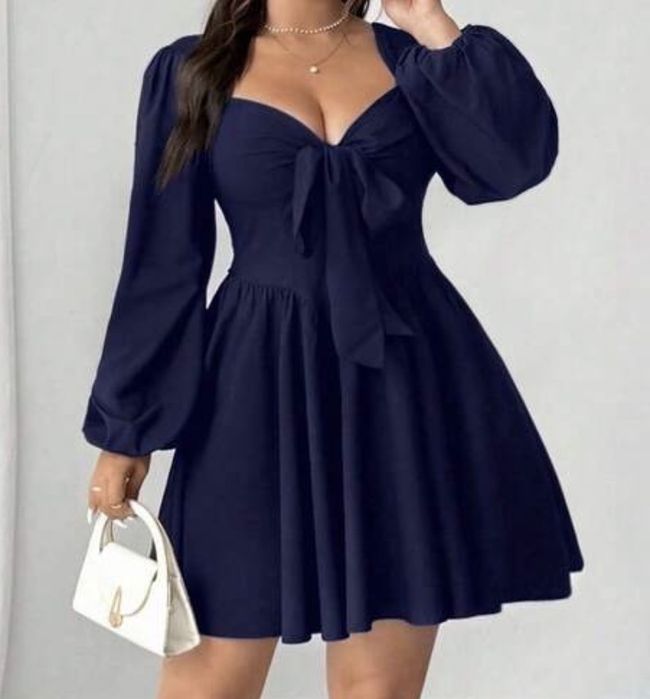 Къса рокля с панделка