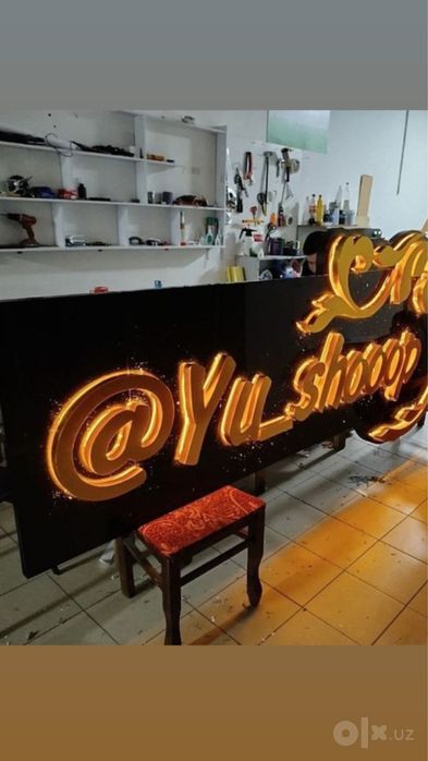 Tashqi reklama xizmatlari - Yonadigan harflar va Bannerlar