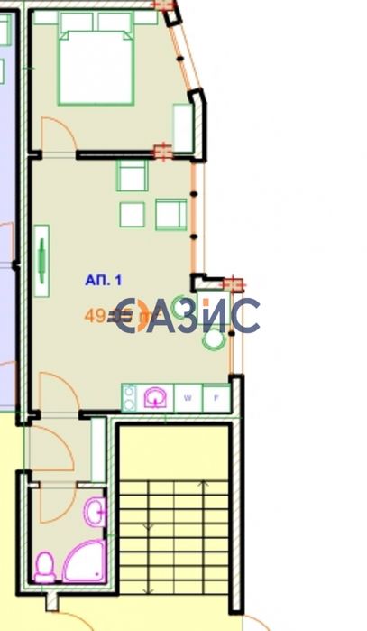 Продава се Двустаен апартамент в Несебър - 49 кв.м за 792 €/кв.м - Снимка #1