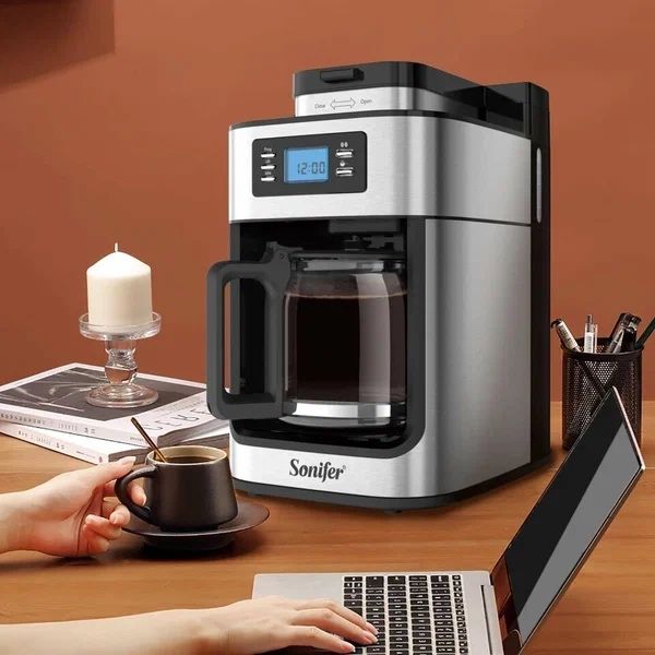 Кофемашина Sonifer SF-3541, зерновая, мощность 1000Вт