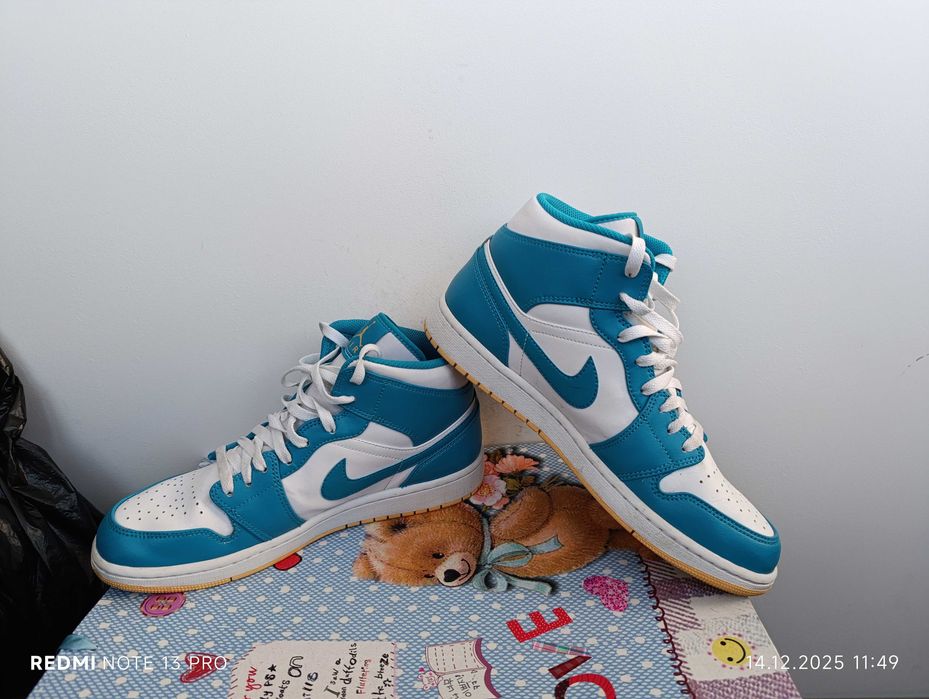 Nike Air Jordan 1 Mid 'Aquatone Celestial Gold'оригинални маратонки 44