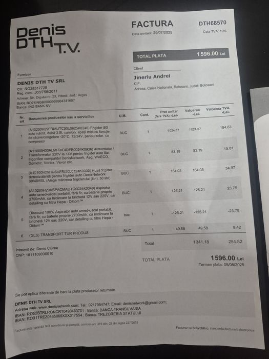 Frigider auto cu compresor Denise Network 50 l