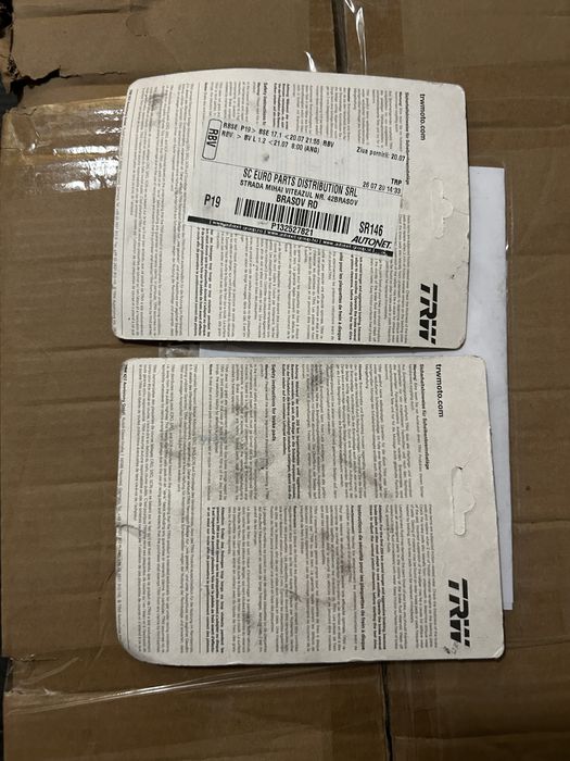 Plăcuțe de frână TRW noi, sigilate, MCB681 & MCB682 (set complet față)