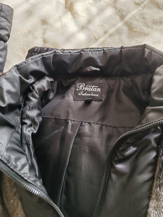 Дамско яке с пухкава яка или качулка S-M