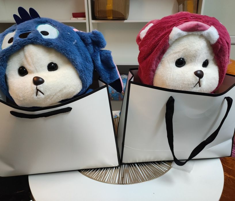 Мишки Стич с пледом .Игрушки .Подарки