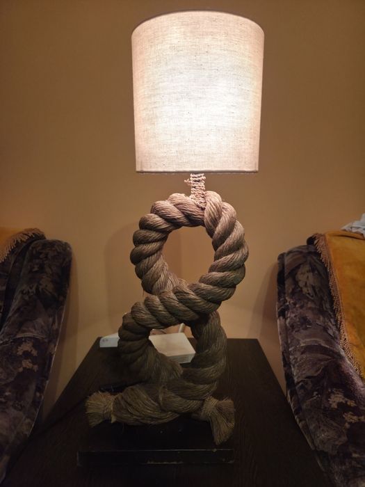 Lampa marina Sea Club din canepa rigidizata,abajur din textil