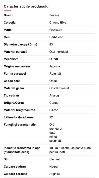 Ceas Festina Chrono Bike F20353/5