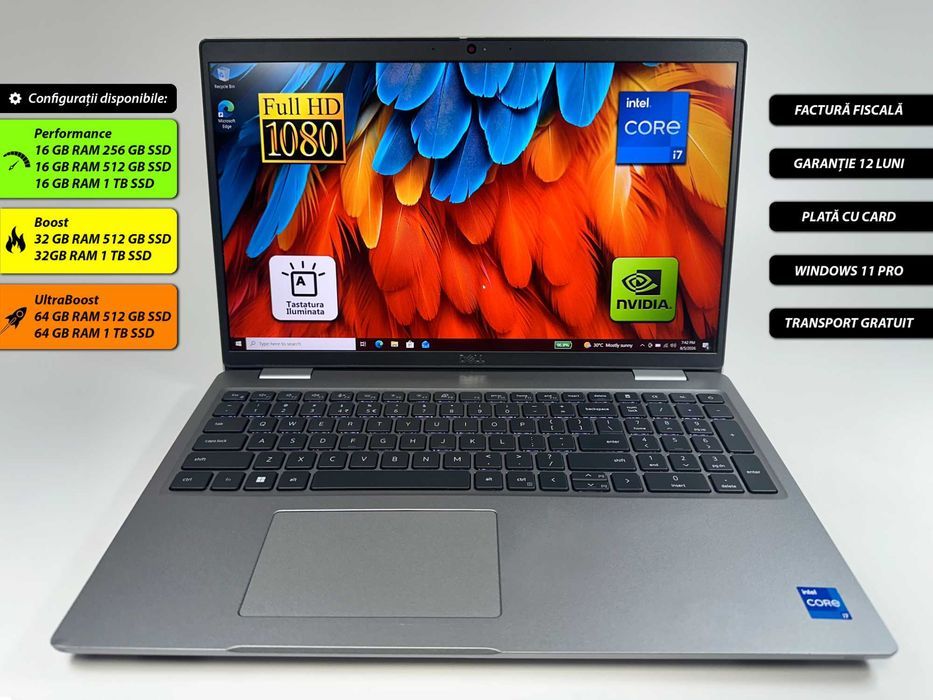 Laptop Dell Precision 3561 Intel i7-11850H 64 gb ram 256 gb ssd Nvidia T600 Ecran 15.6 inch Full HD Gama Workstation Win 11 Factura si Garantie 1 an