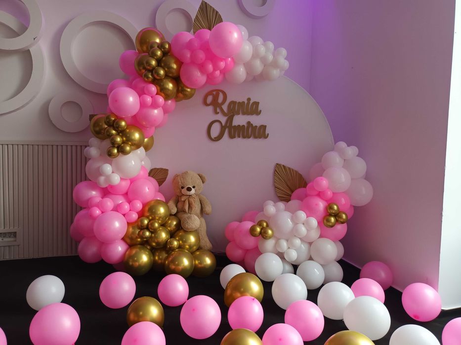 Aranjamente baloane botez Decor biserica/cristelnita Photocorner botez