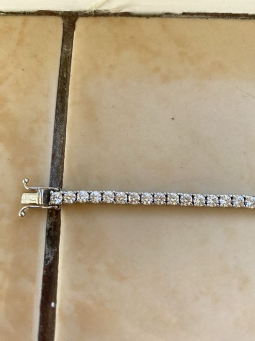 Bratara tennis unisex aur alb 14 k noua