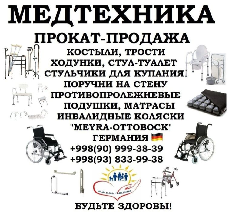 Аренда инвалидные кресло-коляски костыли ходунки ролаторы трости пауки