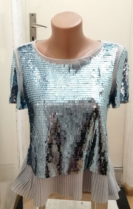 Дамски топ Patrizia Pepe, вечерна риза с пайети