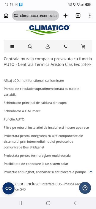 Centrala Termica Ariston Clas Evo 24-FF