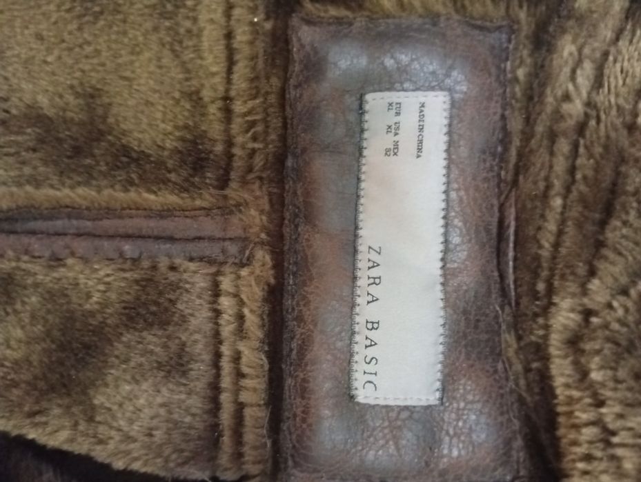 Кожаная куртка/ дублёнка Zara размер XL