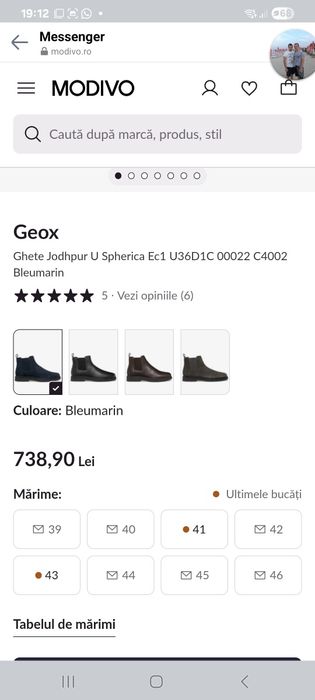 Ghete Geox barbati piele intoarsa bleumarin/ albastre marime 43