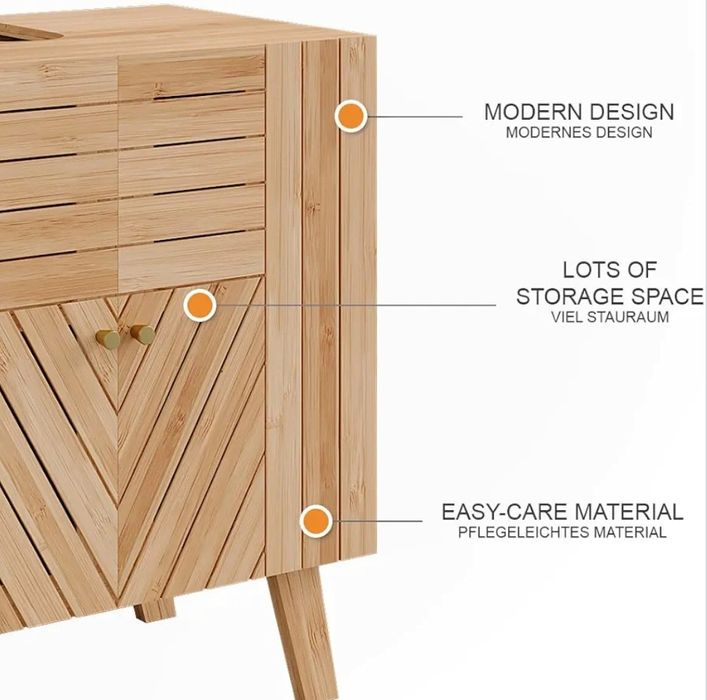 Шкаф за подмивка естествен бамбук 7493