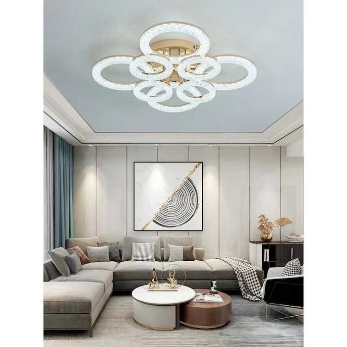 Модеррен LED полилей с 8 кръга - за дневна, стълбище. коридор димируем