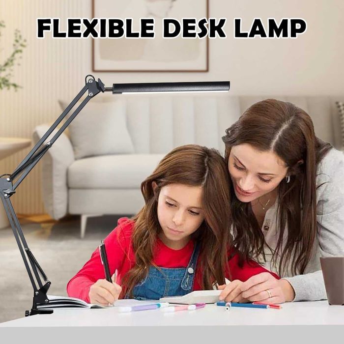 Lampa birou LED 2-in-1 3 culori de lumina brat flexibil USB 80 LED-uri