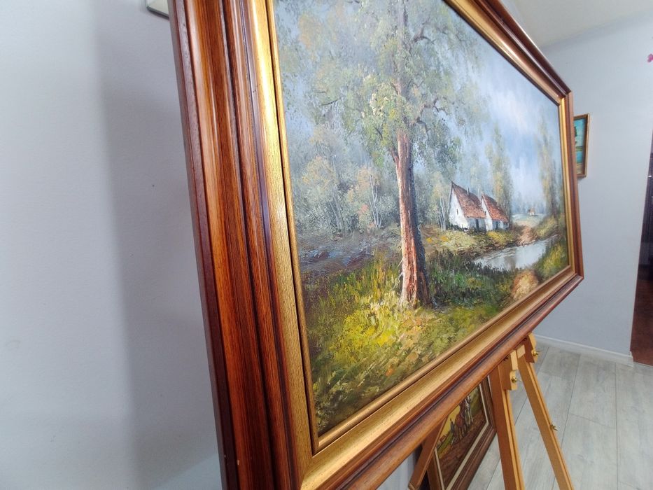 Мащабен белгийски пейзаж от K. Wouters (137х77 см) със сертификат