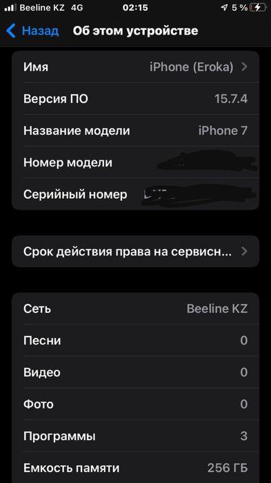 iPhone 7 память: 256 гб