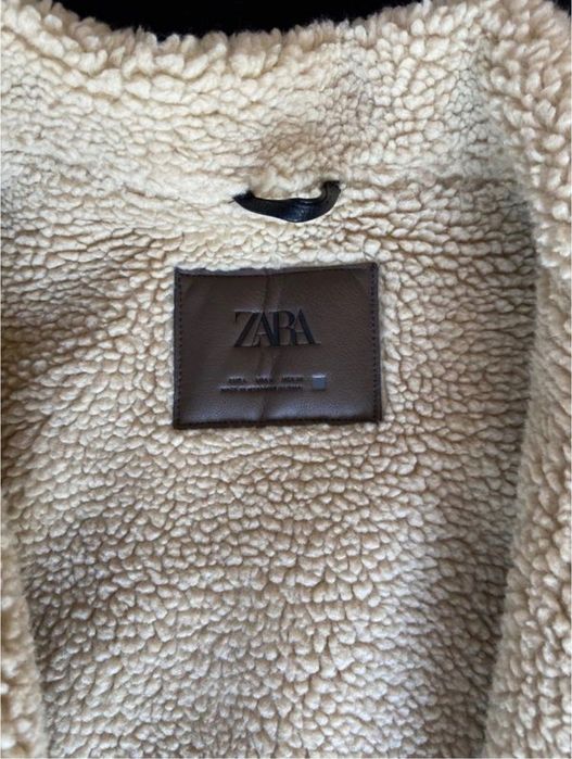 Дубленка Zara, коричневая, размер L