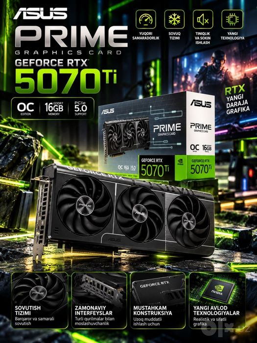 ASUS Prime GeForce RTX5070 Ti OC Edition 16GB GDDR7 16GB GDDR7